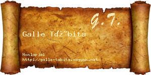 Galle Tábita névjegykártya